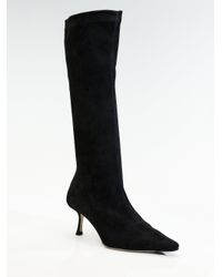 Jimmy Choo | Black Ivy Stretch Suede Boots | Lyst