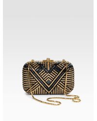 Judith Leiber | Metallic Crystal Chain Strap Clutch | Lyst