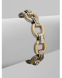 Konstantino | Metallic Sterling Silver 18k Gold Diamond Chain Link Bracelet | Lyst