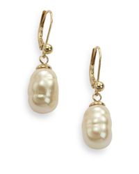 Majorica | Metallic 10mm Crema Rosa Baroque Pearl 18k Gold Vermeil Earrings | Lyst