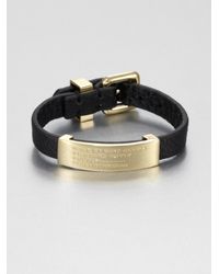 Marc By Marc Jacobs | Metallic Standard Supply Leather Id Bracelet | Lyst