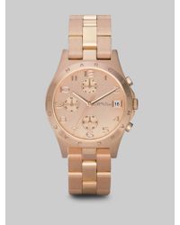 Marc By Marc Jacobs | Pink Henry Rose Goldtone Stainless Steel Chronograph Bracelet Watch | Lyst