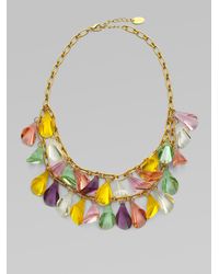 MILLY | Metallic Pastel Bead Bib Necklace | Lyst