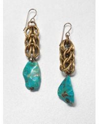 Nest | Blue Chrysocolla Chain Drop Earrings | Lyst