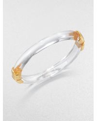 Alexis Bittar | Metallic Lucite Hinged Bangle Bracelet | Lyst