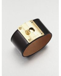 Fendi | Brown Lambskin Leather Cuff Bracelet | Lyst