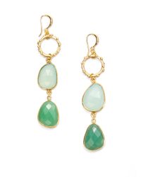 Indulgems | Green Chalcedony Chrysoprase Bezel Cut Drop Earrings | Lyst