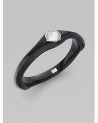 Ippolita | Mother Of Pearl Sterling Silver Resin Bangle Braceletblack | Lyst