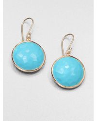 Ippolita | Blue Lollipop Turquoise & 18k Yellow Gold Large Drop Earrings | Lyst
