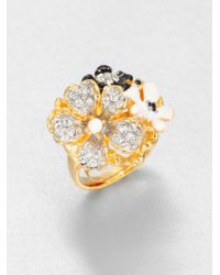 Kenneth Jay Lane | Metallic Enamel Flower Ring | Lyst