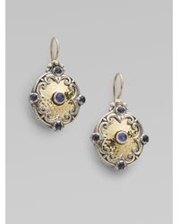 Konstantino | Metallic Iolite 18k Gold Sterling Silver Drop Earrings | Lyst