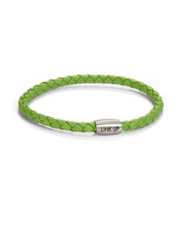 Link Up | Green Braided Leather Bracelet for Men | Lyst