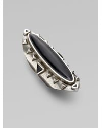 Low Luv by Erin Wasson | Metallic Long Wood Ring/black | Lyst