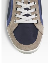 Prada | Blue Suede/nylon Sneakers for Men | Lyst