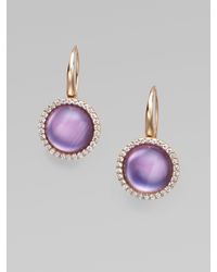 Roberto Coin | Metallic Amethyst Mother Of Pearl Diamond 18k Rose Gold Earrings | Lyst