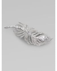 Adriana Orsini | Metallic Pavé Feather Pin | Lyst