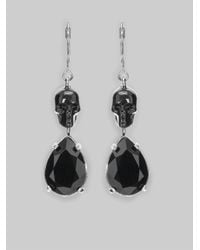 Alexander McQueen | Black Skull Drop Earrings | Lyst