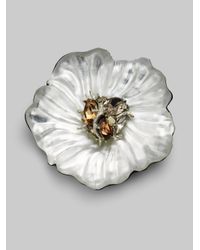 Alexis Bittar | Metallic Neo Deco Large Crystal Flower Pinsilver | Lyst