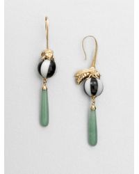 Delfina Delettrez | Metallic Multistone Sterling Silver Bee Drop Earrings | Lyst