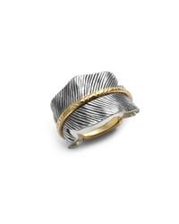 Elizabeth and James | Metallic Two Tone Feather Ring | Lyst