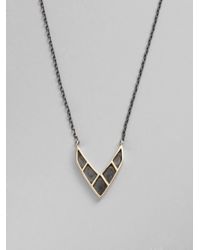 Elizabeth and James | Metallic Sterling Silver Chevron Pendant Necklace | Lyst