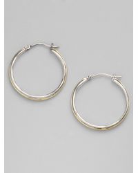 Elizabeth and James | Metallic Sterling Silver Hoop Earrings1¼ | Lyst