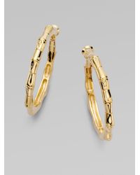 kate spade new york | Metallic Bamboo Hoops | Lyst