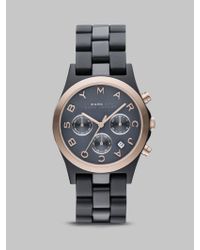 Marc By Marc Jacobs | Metallic Gray & Rose Gold Ion Plated Chronograph Watch | Lyst