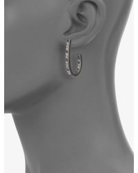Mcl Matthew Campbell Laurenza | Black Blue Sapphire, White Topaz, Blue Topaz & Sterling Silver J-hoop Earrings | Lyst