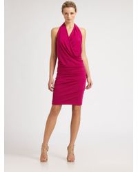 Nicole Miller | Pink Silk Halter Dress | Lyst