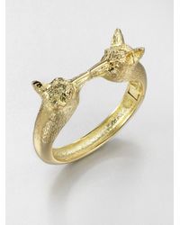Tory Burch | Metallic Kissing Foxes Bangle Bracelet | Lyst
