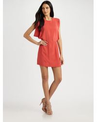 Wren | Red Julia Draped Silk Dress | Lyst