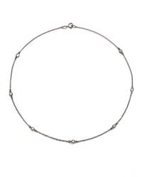 Belargo | Metallic Bezel Station Necklaceblack Rhodium | Lyst