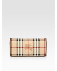 Burberry | Natural Penrose Coated Canvas Metallic Trim Continental Wallet | Lyst