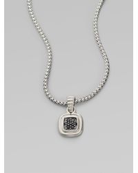 John Hardy | Metallic Bedeg Black Sapphire & Sterling Silver Small Square Pendant Necklace | Lyst