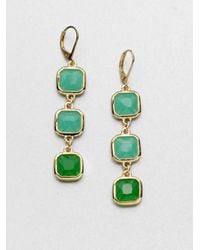 kate spade new york | Green Faceted Link Drop Earrings | Lyst