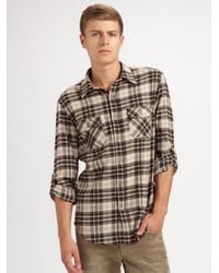 VINCE | Green Plaid Flannel Shirt for Men | Lyst