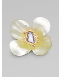 Alexis Bittar | Yellow Swarovski Crystal Accented Lucite Floral Pin | Lyst