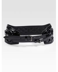 Burberry | Black Monrovia Patent Leather Belt | Lyst