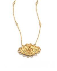Belargo | Metallic Fleur De Lis Medallion Pendant Necklacegold | Lyst