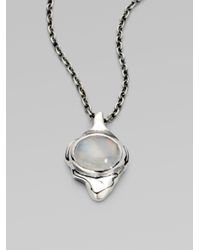 Elizabeth and James | Metallic Rainbow Moonstone Sterling Silver Pendant Necklace | Lyst