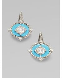 Judith Ripka | Blue White Sapphire, Turquoise & Sterling Silver Earrings | Lyst