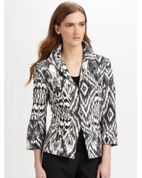Lafayette 148 New York | Gray Ikat Print Faille Jacket | Lyst