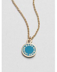 Marc By Marc Jacobs | Metallic Enamel Logo Pendant Necklace | Lyst