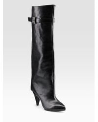 MICHAEL Michael Kors | Black Greenwich Cuffed Riding Boots | Lyst