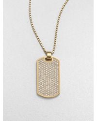 Michael Kors | Metallic Dualsided Dog Tag Pendant Necklace | Lyst