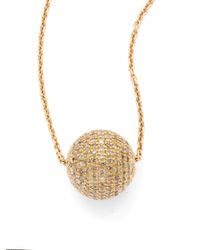 Roberto Coin | Metallic Large Pavé Cognac Diamond 18k Yellow Gold Sphere Necklace | Lyst