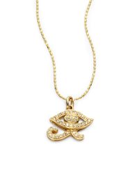 Sydney Evan | Gray Diamond Eye Of Ra Necklace | Lyst