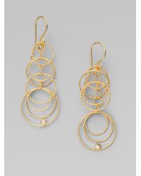 Roberto Coin | Metallic 18k Gold Diamond Moresque Circle Drop Earrings | Lyst