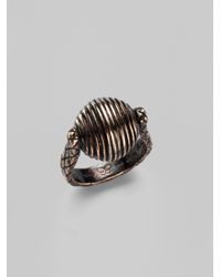 Bottega Veneta | Metallic Sterling Silver Spinning Ball Ring | Lyst